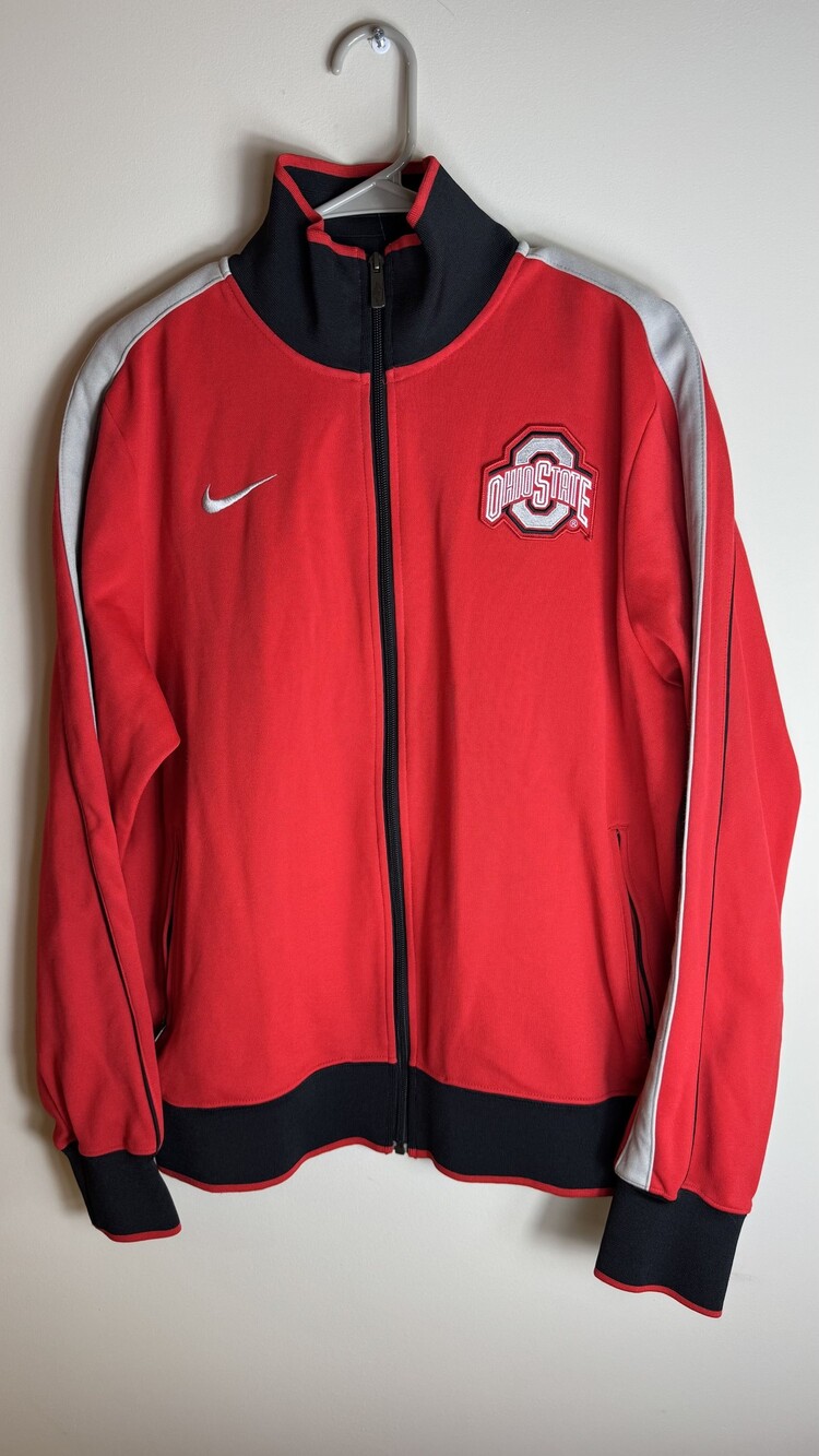 Nike Ohio State Buckeyes Track Jacket Large Red Black White Full Zip